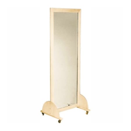 Fabrication Enterprises Plate Glass Mirror with Mobile Caster Base, Vertical, 22"W x 60"H 19-1111